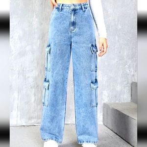 Straight Wide Leg Jeans